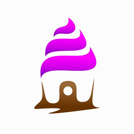ice cream logo that formed houseのイラスト素材