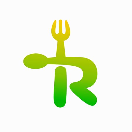 food logo that formed letter Rのイラスト素材