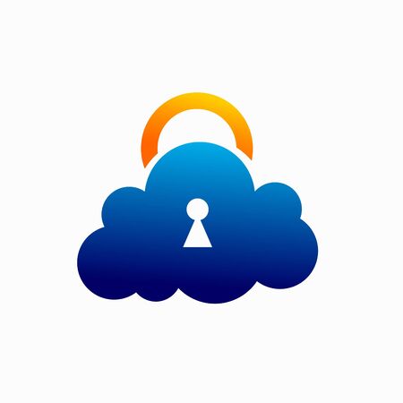 cloud logo that formed padlockのイラスト素材