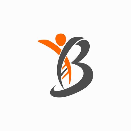 DNA logo that formed letter Bのイラスト素材