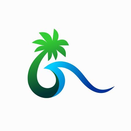 Beach logo that formed letter Gのイラスト素材