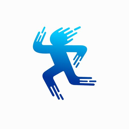 People logo that formed water dropletsのイラスト素材