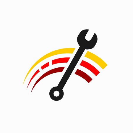 Wrench logo that formed speedometerのイラスト素材