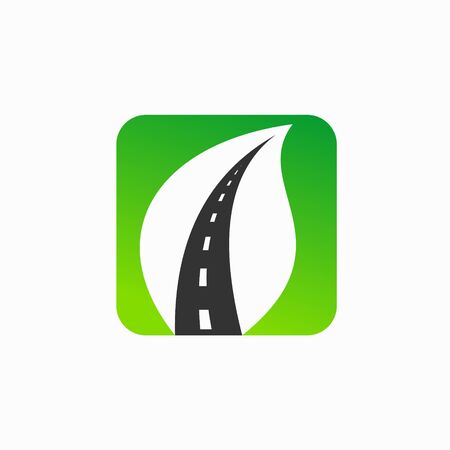 leaf logo that formed roadのイラスト素材