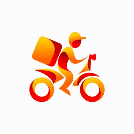Motorcycle logo delivering the boxのイラスト素材