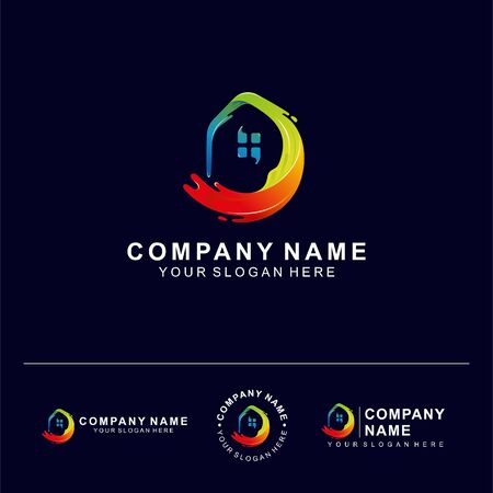 Home painting logo and letter placementのイラスト素材