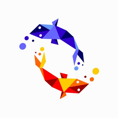 Fish logo with a geometric conceptのイラスト素材