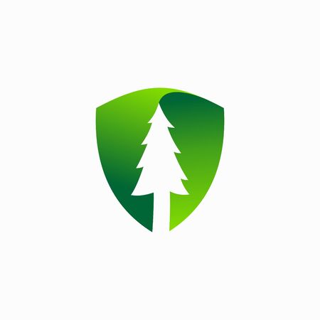 spruce vector logo with shield elementsのイラスト素材