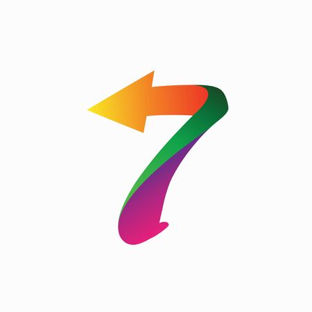 Number seven vector, Arrow conceptのイラスト素材