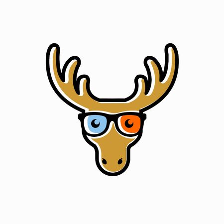 Deer cute mascot logo, head of deerのイラスト素材
