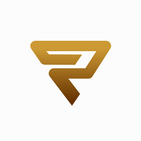 Letter R logo design, triangle vector logo
