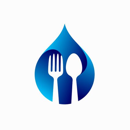 Natural food icon, droplets icon designのイラスト素材