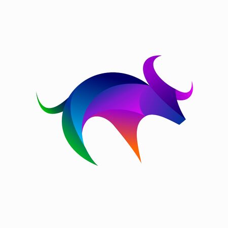 Bull vector icon, buffalo icon designのイラスト素材