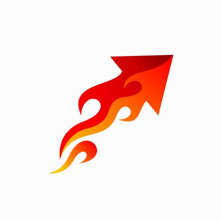 Arrow logo design, fire vector logoのイラスト素材