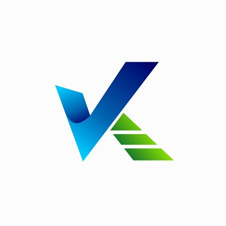 check mark symbol, letter k  designのイラスト素材