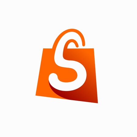 letter s , shopping bag  design illustrationのイラスト素材