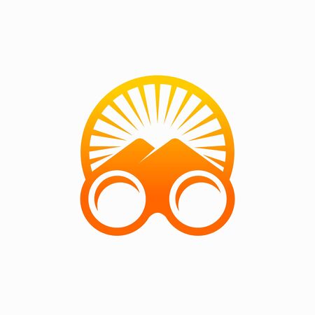 binoculars  design, mountain vector illustrationのイラスト素材