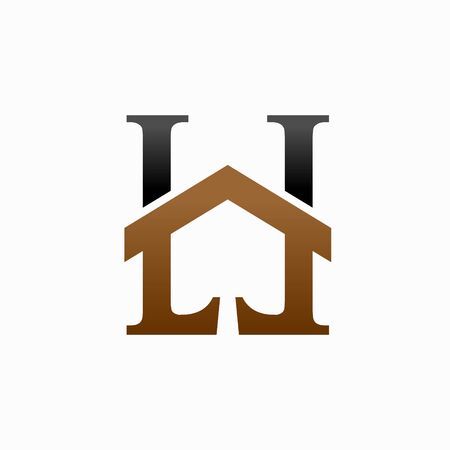 letter LH  design, mortgage vector illustrationのイラスト素材