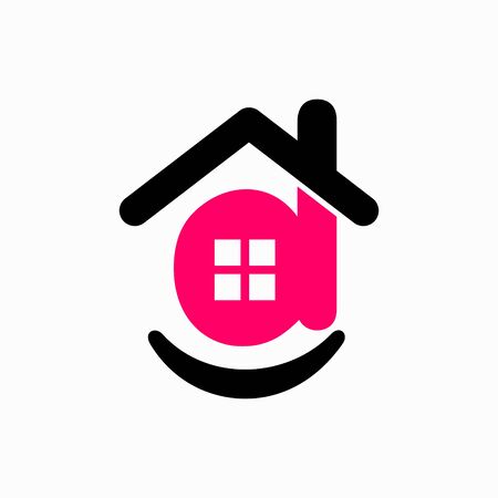 smile home  design, letter d  design illustrationのイラスト素材