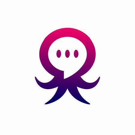 squid  design, chat bubble vector illustrationのイラスト素材