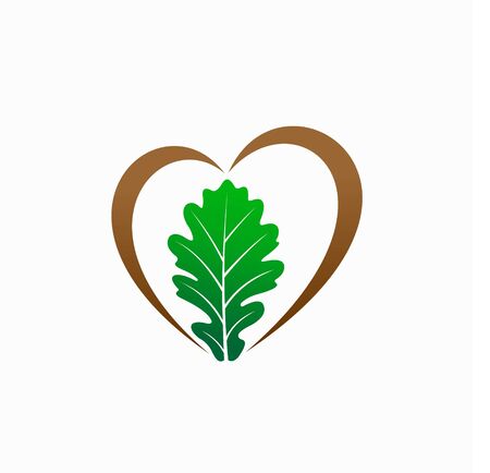 oak leaf vector, love concept vectorのイラスト素材