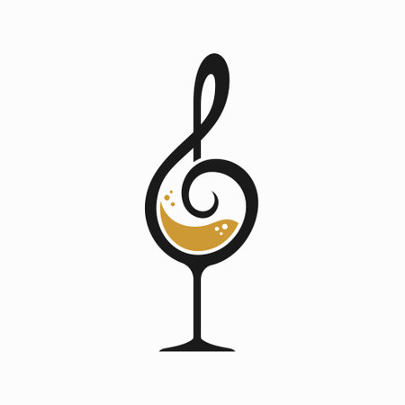 glass of wine and tone symbol vectorのイラスト素材