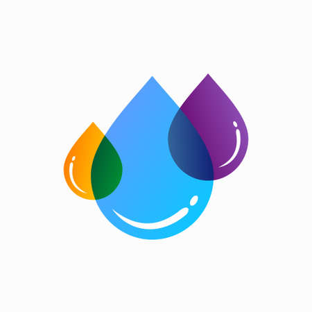 water drop icon with transparent colorのイラスト素材
