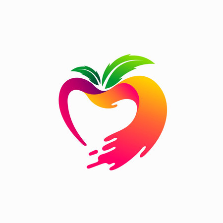 heart shaped apple vector, juice vector templateのイラスト素材