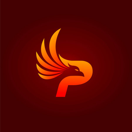 Phoenix bird that formed letter P