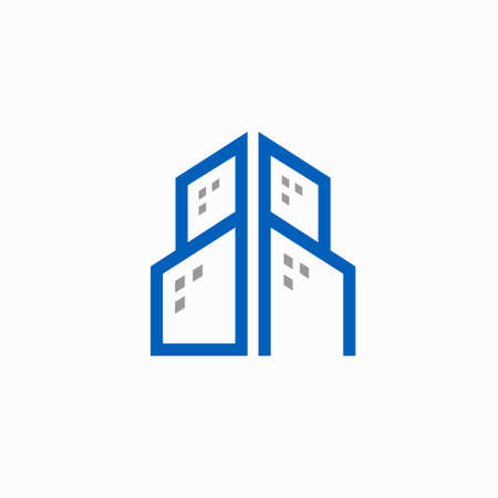 blue house icon that formed letter B and Rのイラスト素材