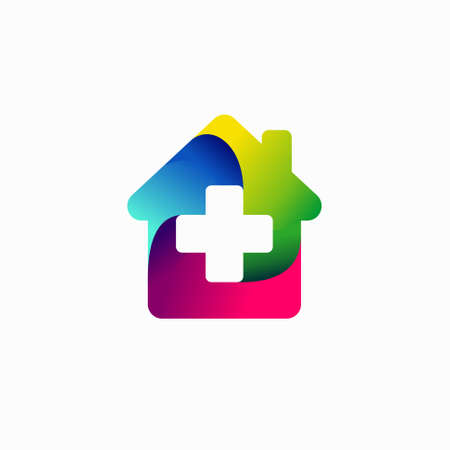 first aid logo with home conceptのイラスト素材