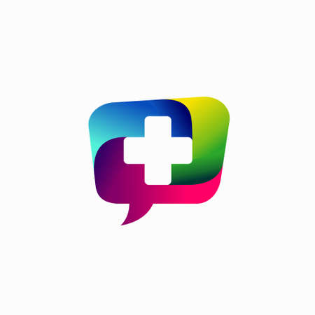 first aid icon with bubble chat conceptのイラスト素材
