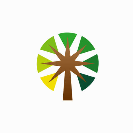 abstract tree logo, modern tree iconのイラスト素材