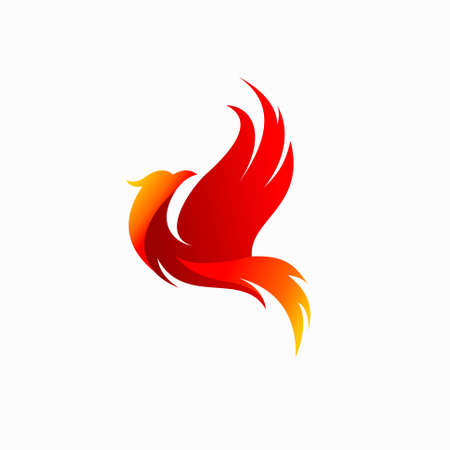 phoenix logo with fire conceptのイラスト素材