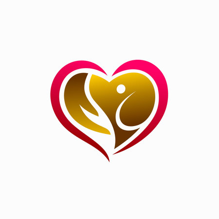 heart with dog care logoのイラスト素材