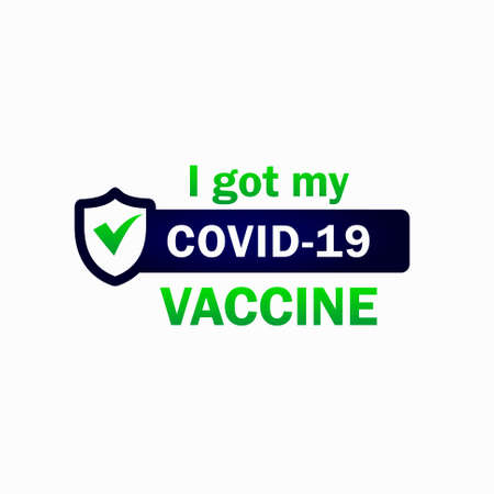 i got my covid-19 vaccine, vector templateのイラスト素材