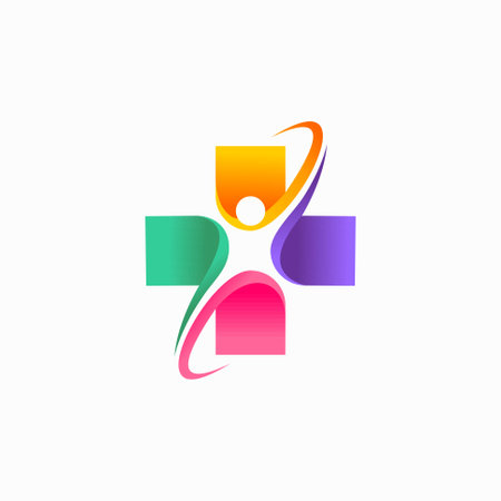 Health logo with people conceptのイラスト素材