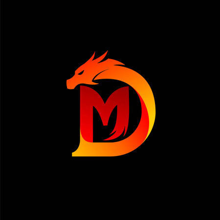 Dragon logo that formed letter D and letter Mのイラスト素材