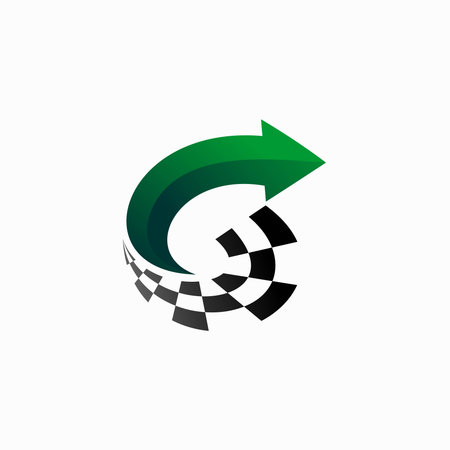 Arrow vector with racing flag vector
