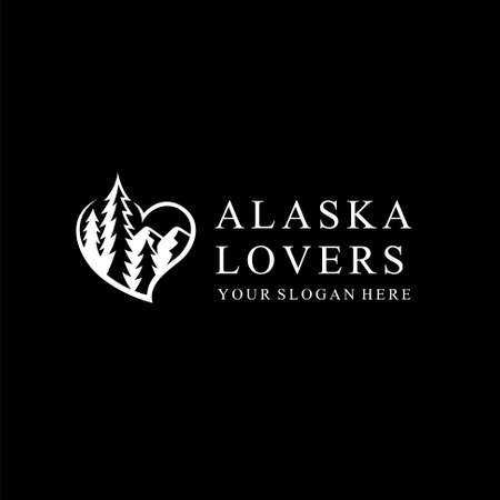 alaska lovers logo, alaska logo with letteringのイラスト素材