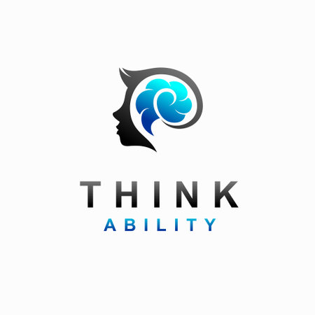 Think ability logo with brain conceptのイラスト素材