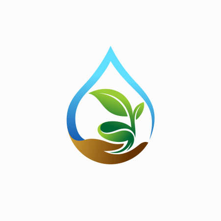 seeds care logo with droplets conceptのイラスト素材