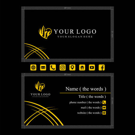 Business card template, business card with simple conceptのイラスト素材