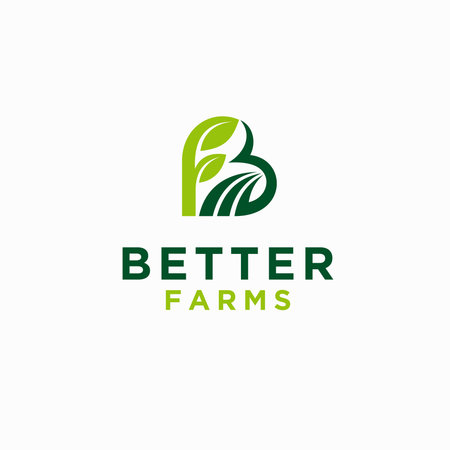 Better Farm logo with letter B and letter F conceptのイラスト素材