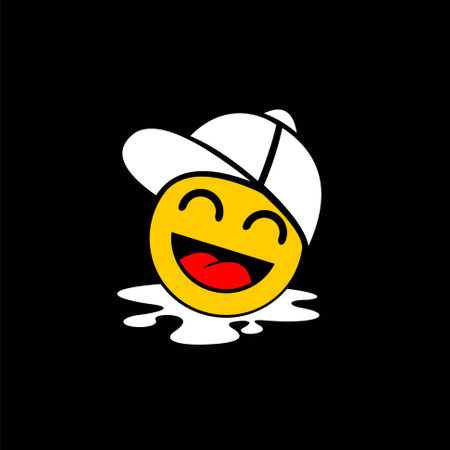 smiley face with hat vectorのイラスト素材