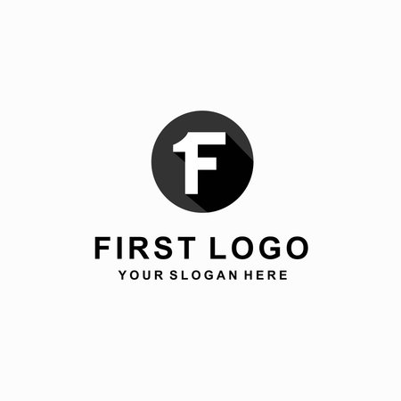 First logo with monogram conceptのイラスト素材