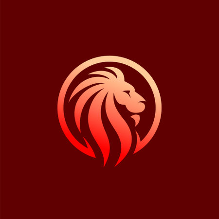Lion logo with circle conceptのイラスト素材