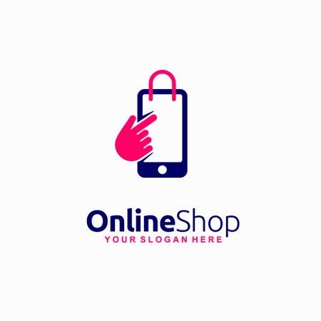 Online shop logo with hand symbolのイラスト素材