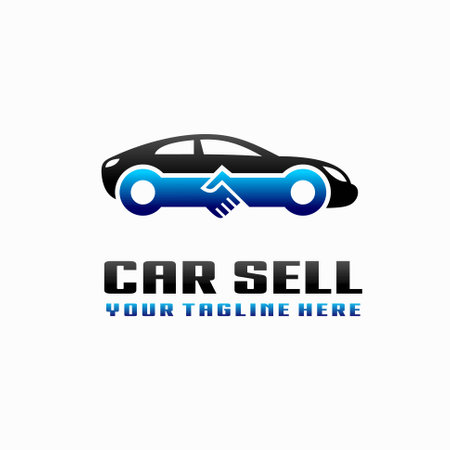 Car sell logo with handshake conceptのイラスト素材