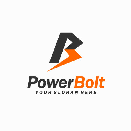 Power bolt logo, letter P and letter B conceptのイラスト素材